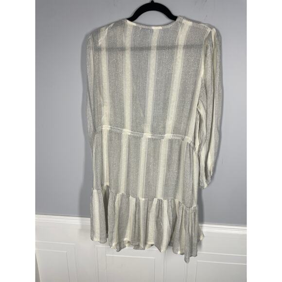 Blue Island, Size Large, White & Gray Beach Coverup, Boho, Beaded Tassel, EUC - Picture 7 of 8